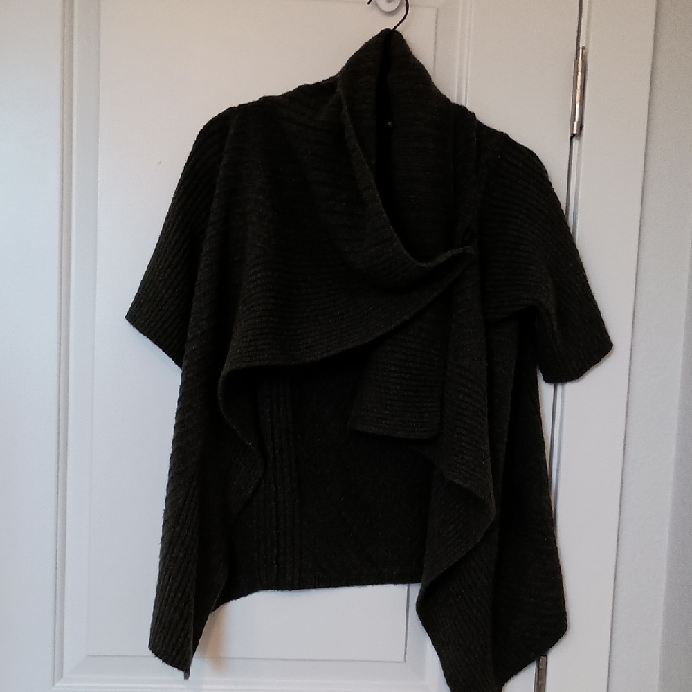 Simply Vera Vera Wang Dark Gray Shawl Collar Poncho